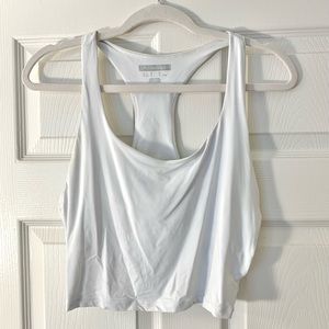 Forever 21 white athletic cropped tank shelf bra